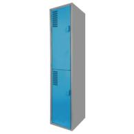 BlueShield Duo: Locker Metálico Azul de 2 Puertas con Jaladera y Ventilación